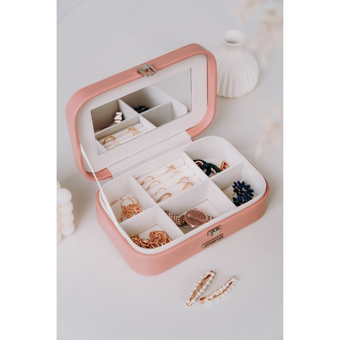 Stylowy organizer na biżuterię z lusterkiem - Peterson