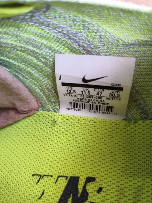 Кросовки NIKE FREE RN FLYKNIT RACER, 831069-006, 12,5US 47EUR 30,5CM, состояние супер