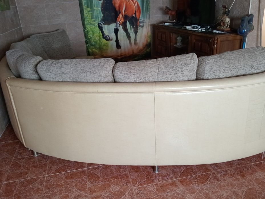 Sofá canto curvo de dois módulos