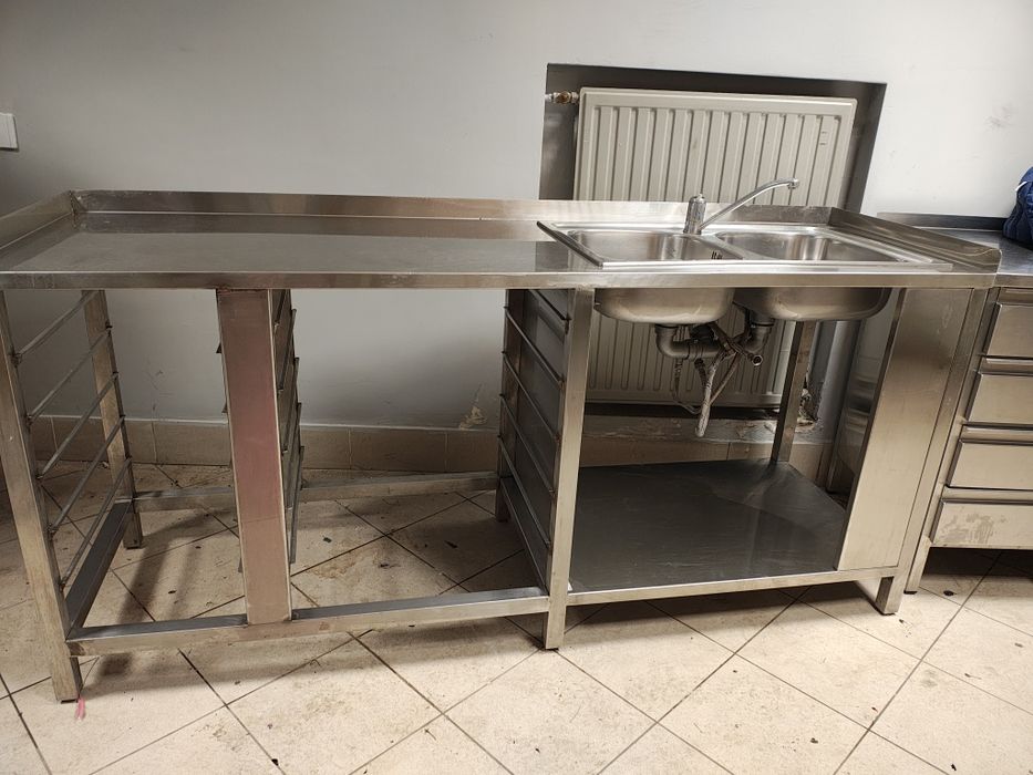 Stół ze zlewem stal nierdzewna