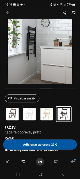 2 Duas Cadeiras ikea dobráveis madeira