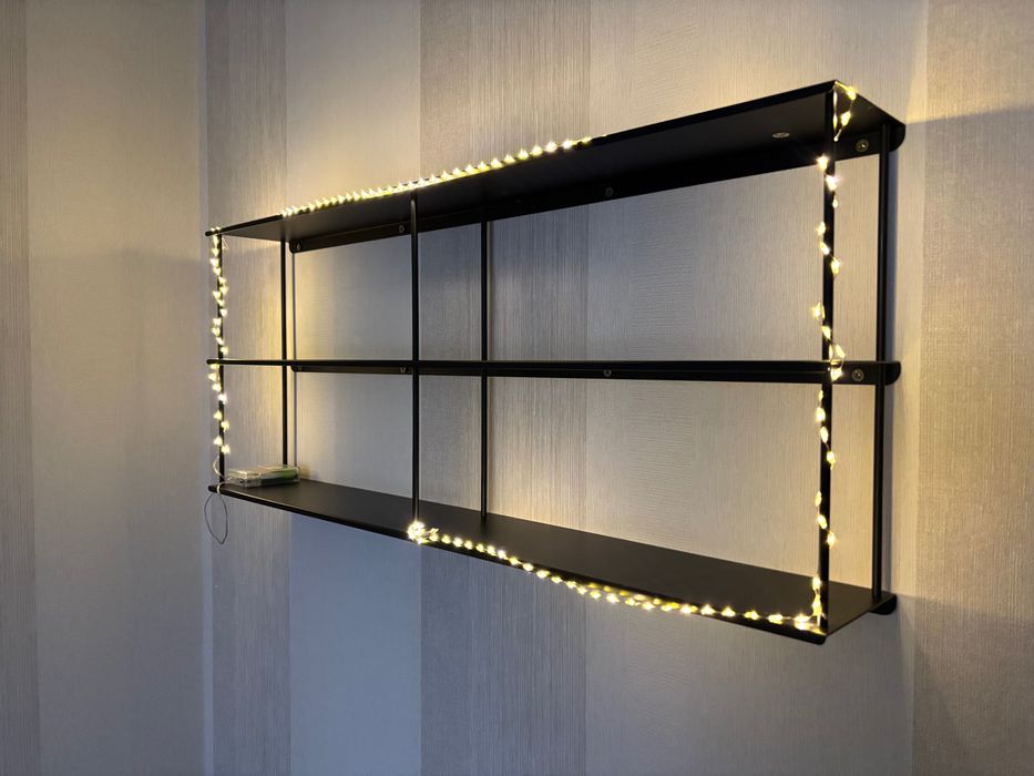 Полиця на стіну металева у стилі лофт, полка настенная железная.