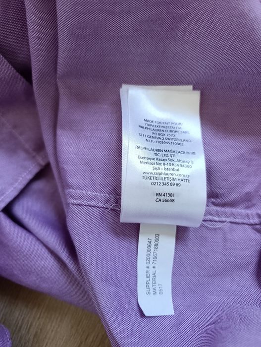 Liliowa koszula męska Ralph Lauren