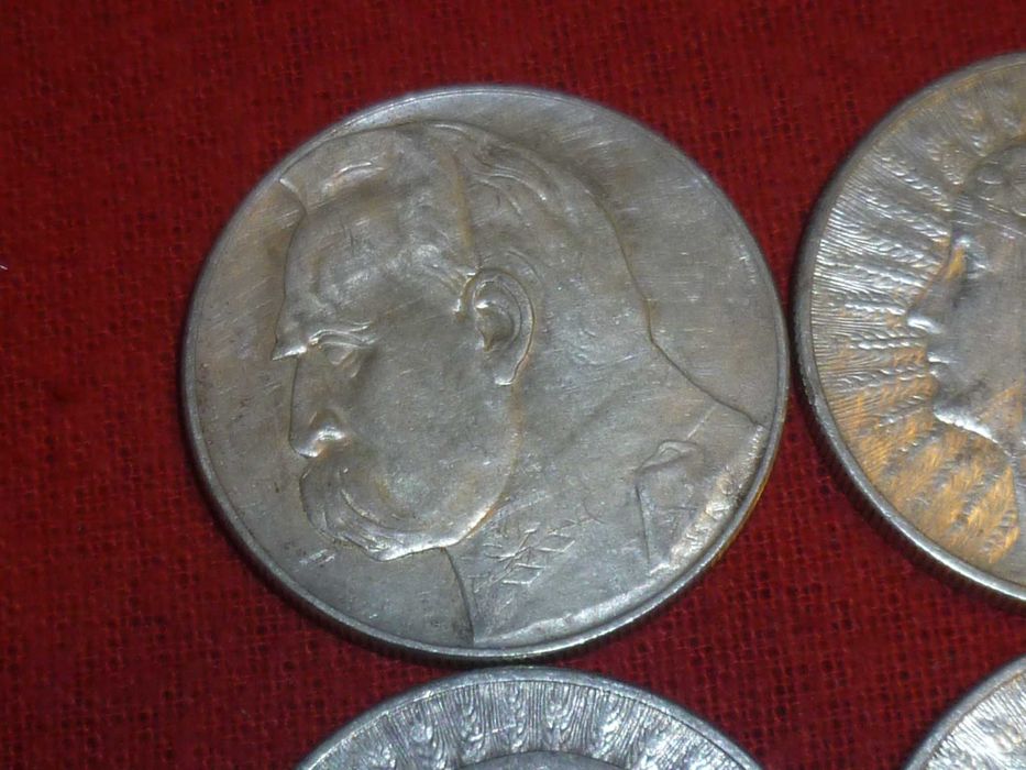 10/5/2zł lata 30- 64 monet głowa kobiety 1 piłsudski 1 żaglowiec