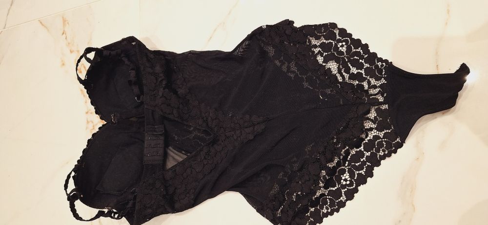 Esotiq czarne koronkowe body S 75B