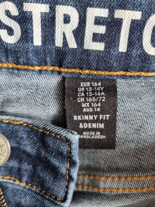 Spodnie jeansy skinny 164