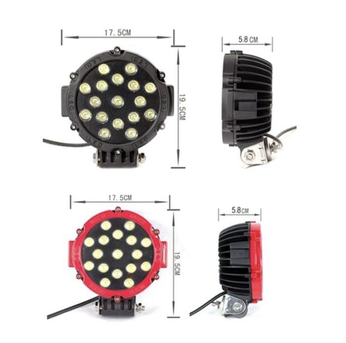 Farol LED 51W c/ acessórios de montagem