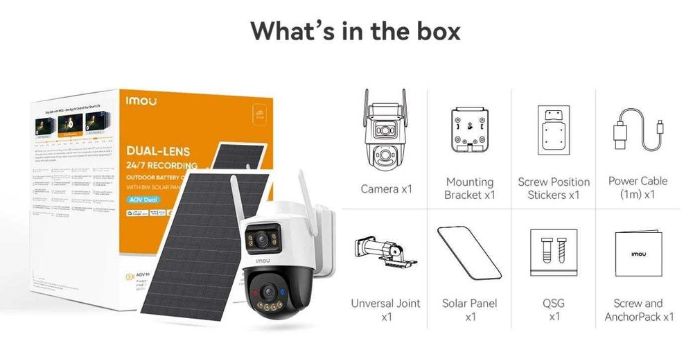 Аккумуляторная камера Imou AOV Dual Kit 10mp с WI-FI / 4G + солнечная панель