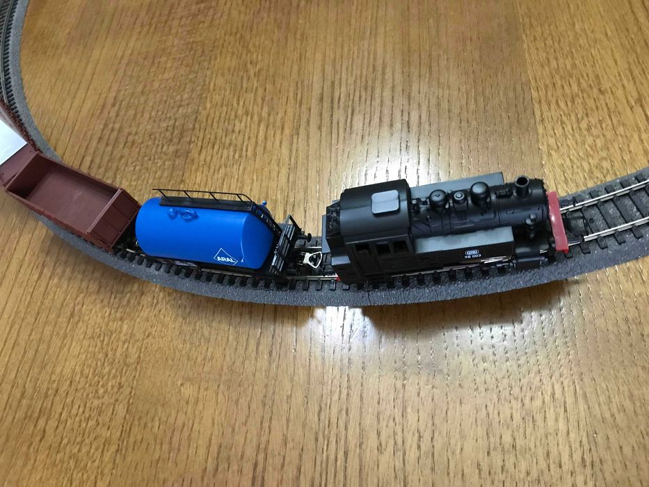 Set ferromodelismo, comboio a vapor H0 (HO) Piko com linha balastrada