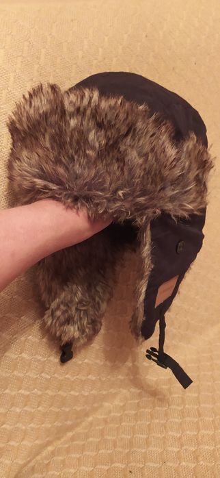 Czapka uszatka zimowa z futerkiem