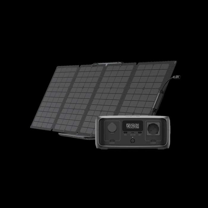 EcoFlow 300/600Вт, RIVER3 UPS 245Вт·ч с солнечной панелью, зарядка 1 ч