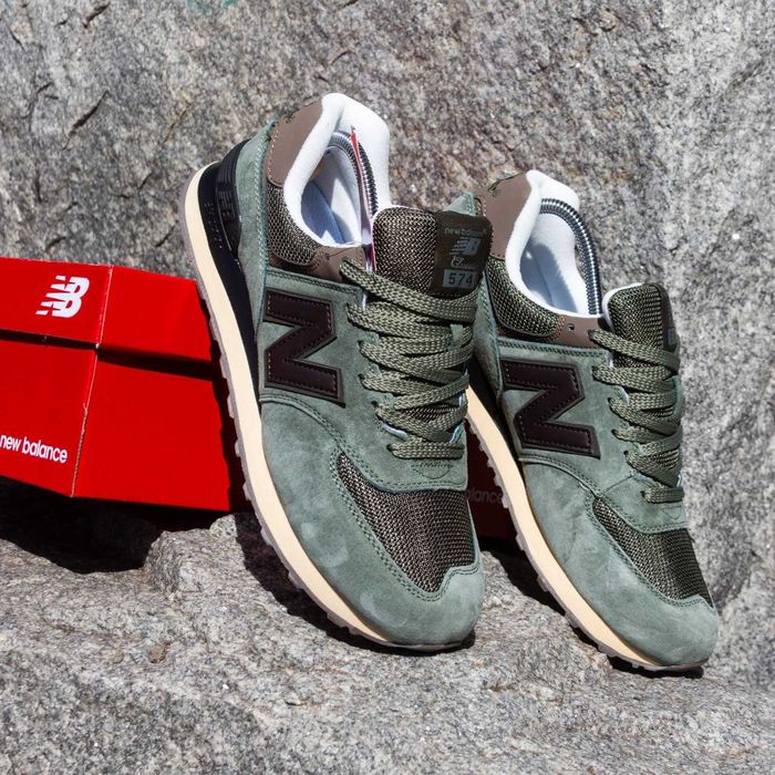 (1494) Чоловічі Кросівки New Balance 574 хакі зелені (41, 44, 45)