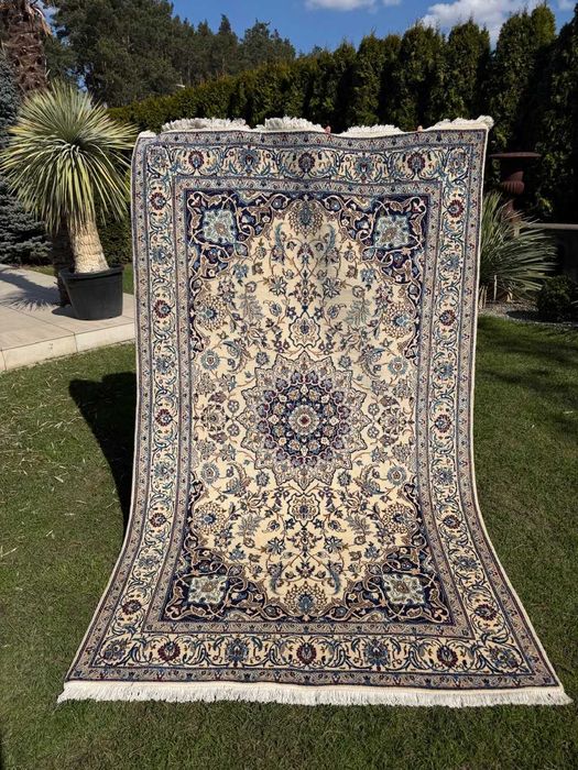 Nowy Dywan Perski Kaszmirowy + Jedwab Iran Nain 250x150 galeria 30 tyś