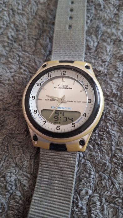 наручний годинник Casio Illuminator Telememo 30 World Time AW-80