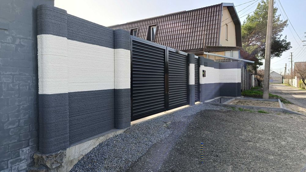 Крафтовий 3D паркан забор бетон Сучасний стиль під ключ Вся Україна