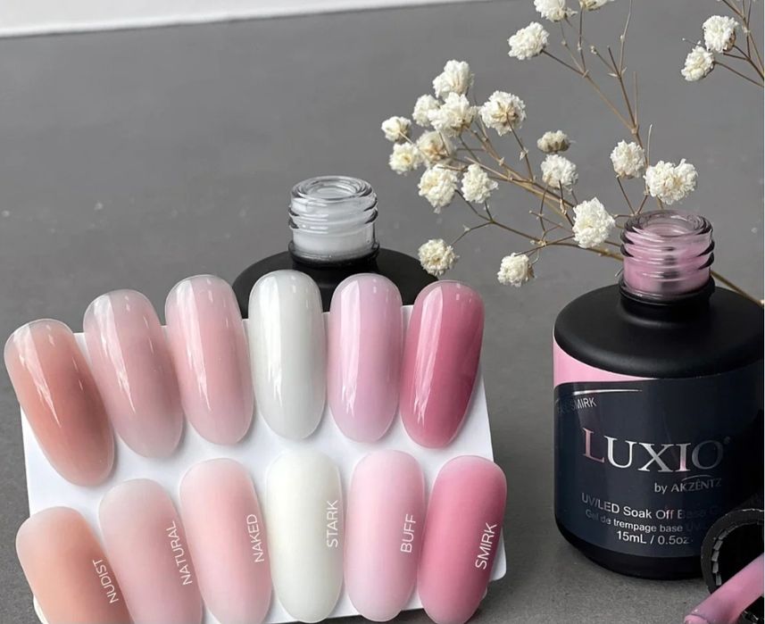 Luxio гель лак Sentiment Demure base Natural Naked Nudist Smirk Buff S