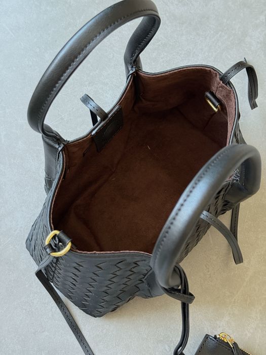 Сумка Bottega Veneta Small Pinacoteca бургунді, чорна