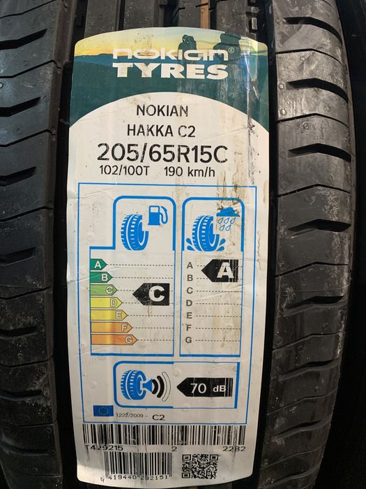 нові літні шини 205/65R15C Nokian Hakka C2 (102/100T)