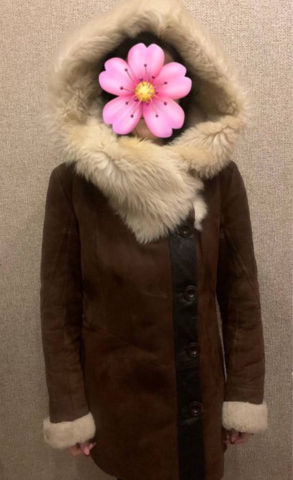 Натуральная кожа и мех!Женская дубленка