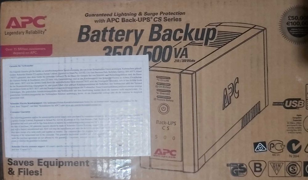 Безперебійник Бесперебойник новий ДБЖ Back-UPS CS 500 APC(BK500EI)