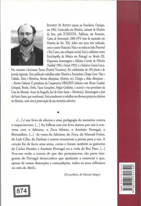 Eduardo M. Raposo	- - -		Cantores de Abril	- - - - -	Livro