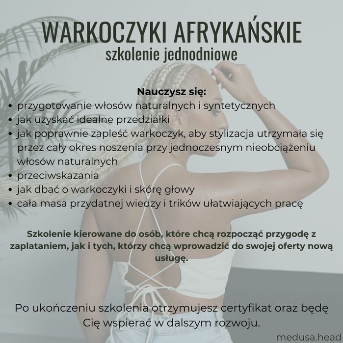 Szkolenia z warkoczy syntetycznych, przedłużenie na mikrowarkoczyki