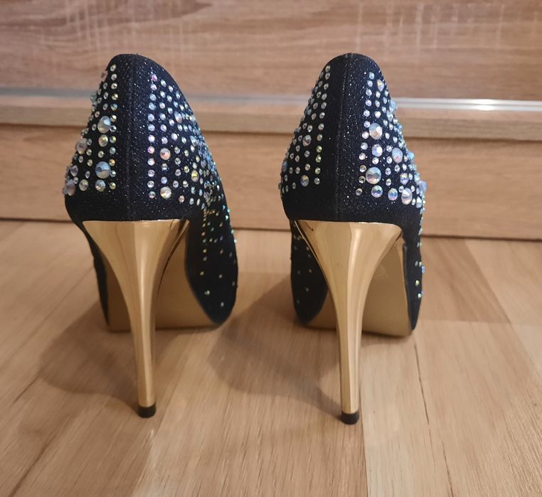 Buty szpilki diamenty brokat roz. 37