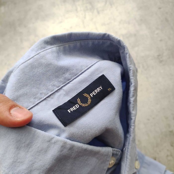 MĘSKA PREMIUM Luxury Elegancka Błękitna Koszula Kieszonka Fred Perry