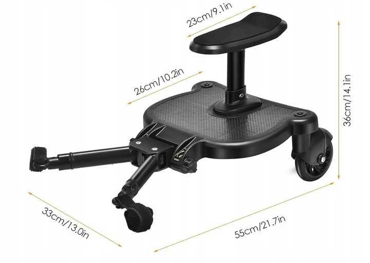 Vihir Kiddy Board – Deska do Wózka z Siedziskiem, 2-6 lat, Dostawka