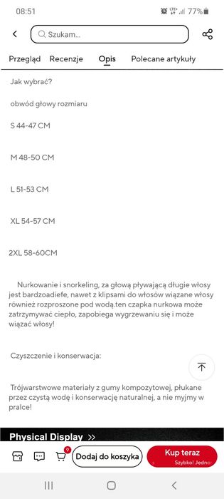 Kaptur nurkowy 3mm