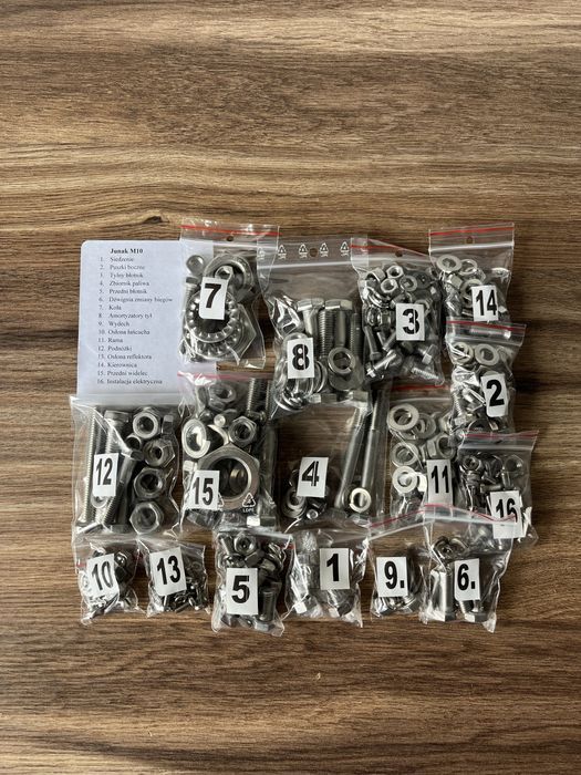 NOWY komplet śrub śruby NIERDZEWNE JUNAK M10