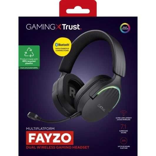 Auscultadores GX Trust Fayzo Dual Wireless Preto LED - Novos Selados