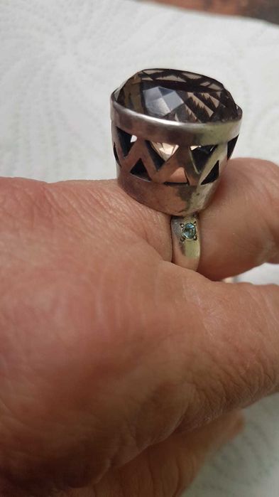 Серебряный набор серьги кольцо топаз натуральный ювелірний комплект срібло