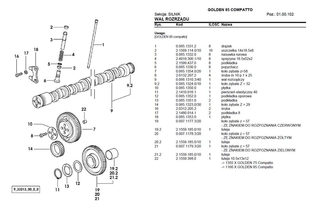 SAME GOLDEN 85 compatto KATALOG CZĘŚCI w języku Polskim