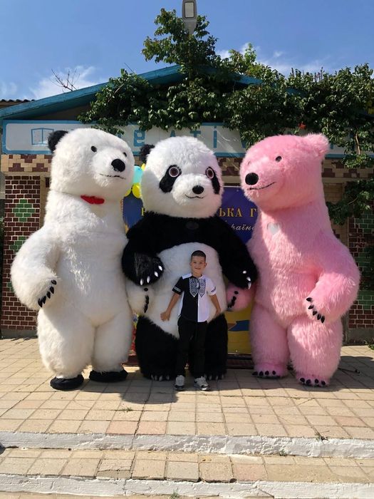 Пневмокостюм белого медведя  надувной костюм мишки костюм  стриптизера