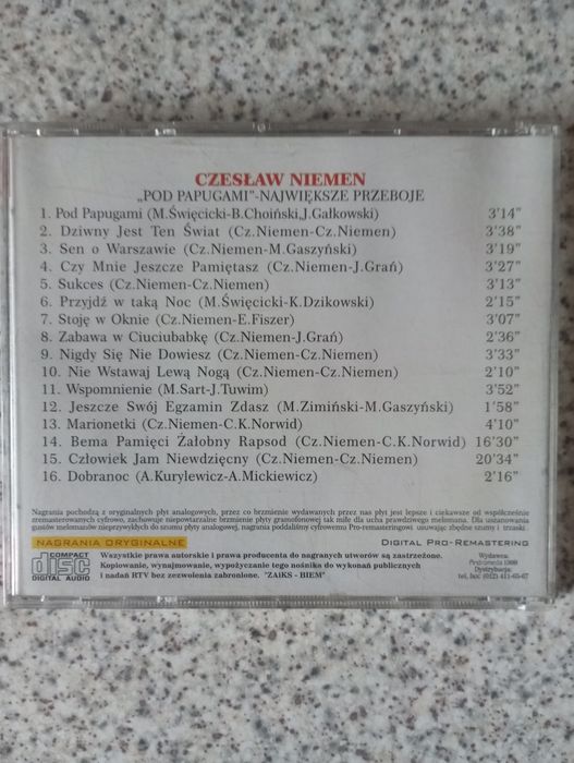Niemen przeboje Pod Papugami płyta cd