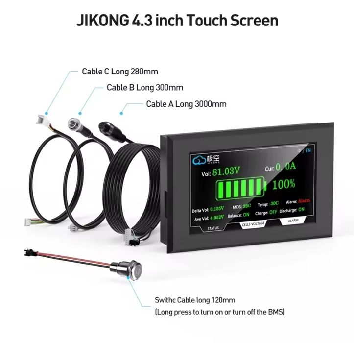 BMS, JK-PB2A16S20P+4,3LCD V19