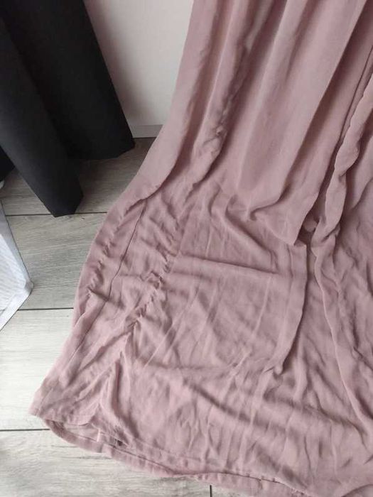 Suknia długa druhna pudrowy róż 38 elegancka do ziemi