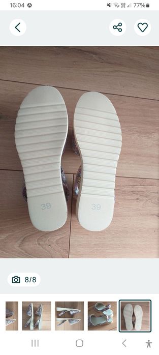 NOWE KULIG skóra naturalna skórzane sandały klapki wzór kwiaty r 39/40