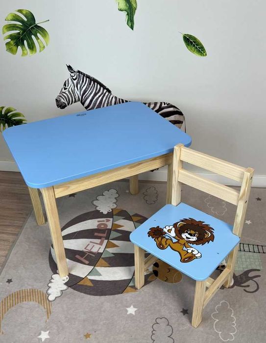 Столик зі стільчиком дерев'яний дитячий. Опт від виробника (ціна 1370)