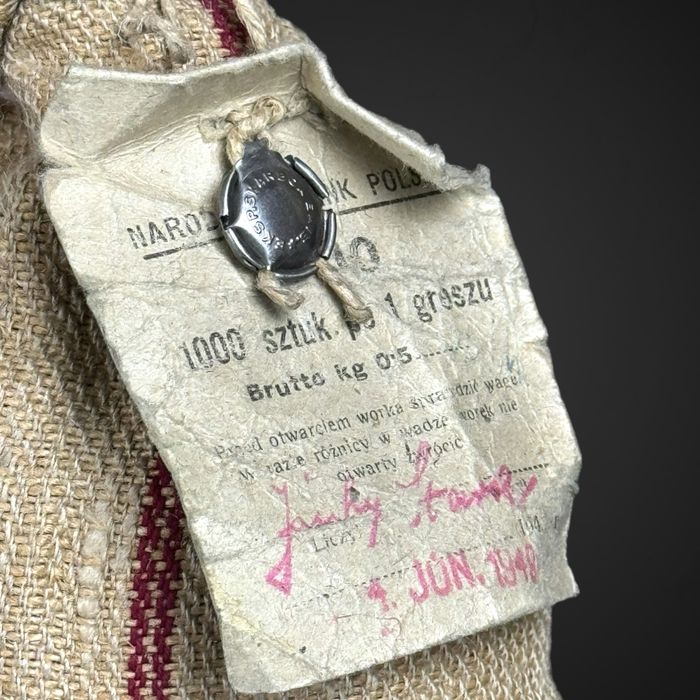 Zestaw monet 1 grosz 1949 rok worek menniczy plomba B41/7115