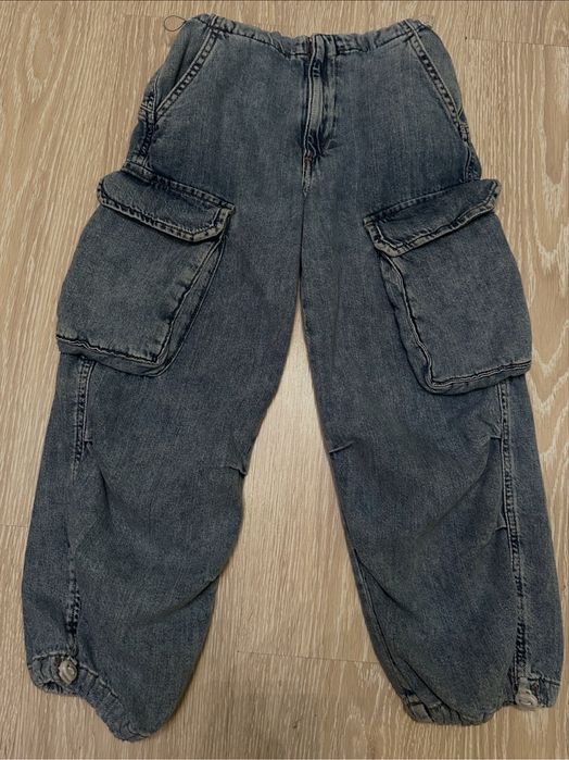 ‼️ джинси карго Zara 128 7 8 бермуди з карманами накладними