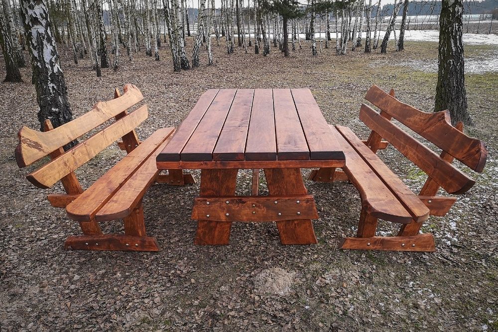 Meble do ogrodu stół ławki (dąb, jesion, olcha) Bajeczne Drewno