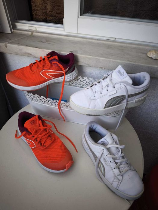 Ténis puma numero 35, em bom estado / Tênis decathlon numero 35