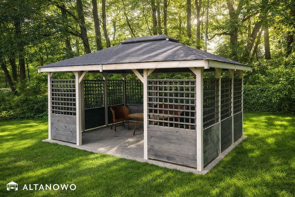 Altana ogrodowa drewniana 3x3 altany nowoczesna producent transport