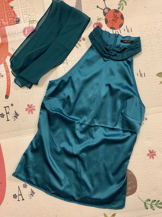 Блуза жіноча S 44 розмір, смарагдова, майже нова