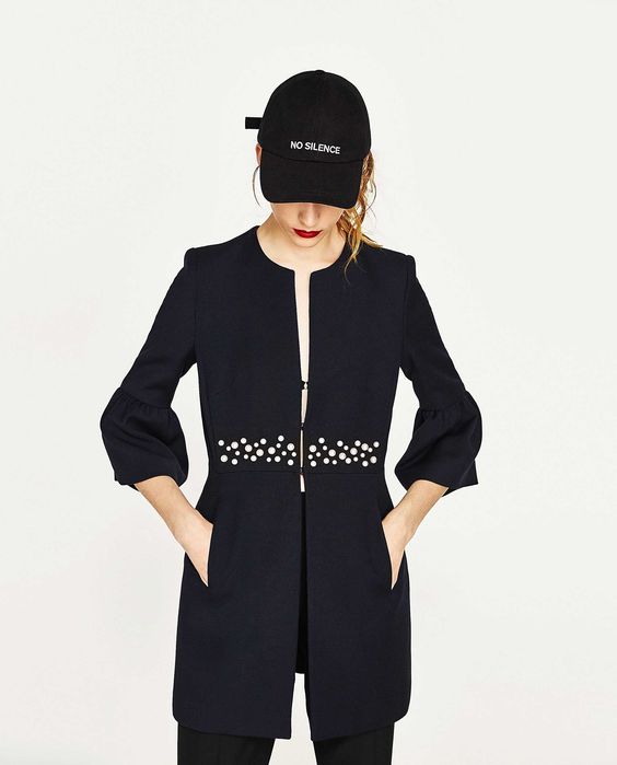 Zara płaszcz Studio Trend Hit perełki