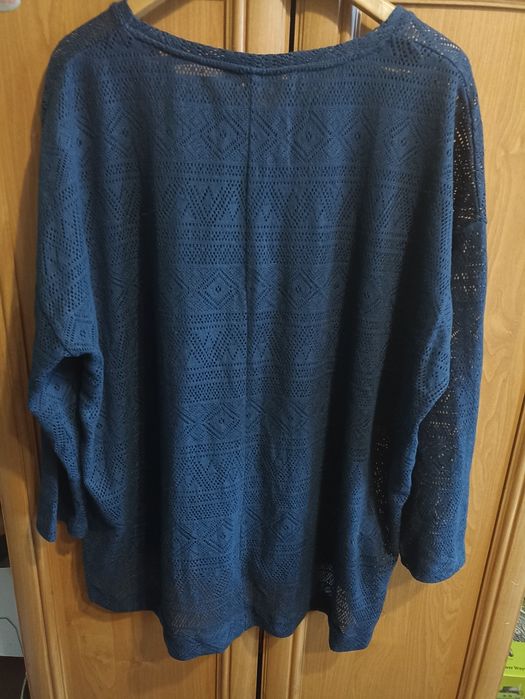 Sweter damski ażurowy granatowy r. 58