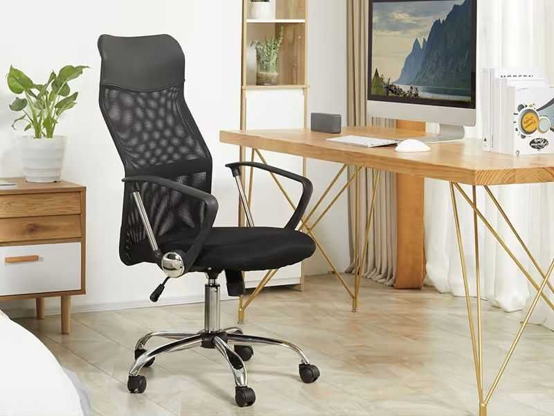 Fotel Biurowy Ergonomiczny Materiałowy Obrotowe Regulowane