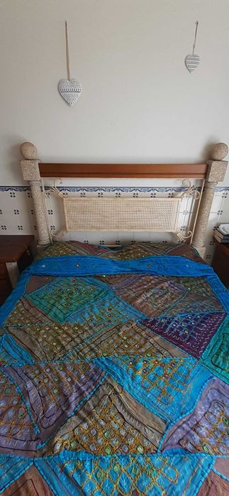 Mobília quarto casal madeira, granito e ferro